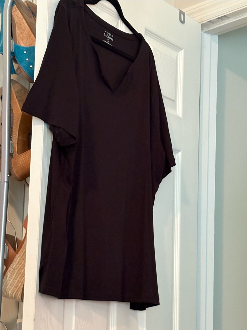 Talbots Black V-Neck Midi Dress